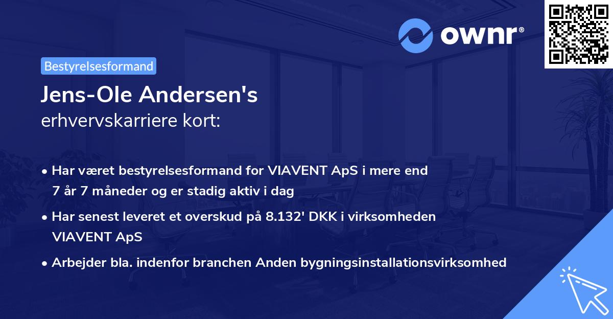 Jens-Ole Andersen's erhvervskarriere kort