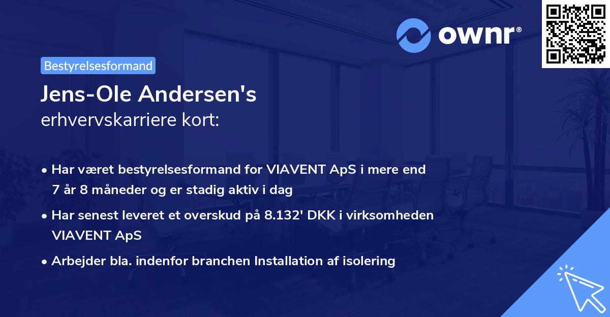 Jens-Ole Andersen's erhvervskarriere kort