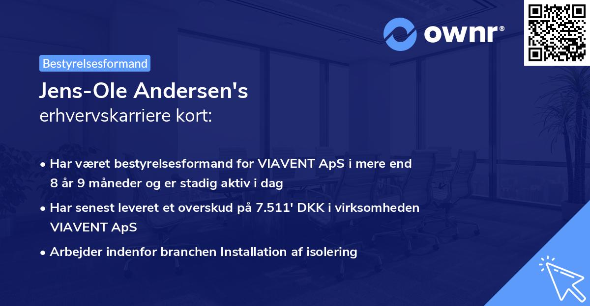 Jens-Ole Andersen's erhvervskarriere kort