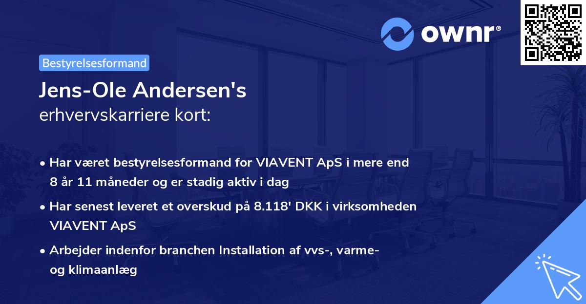 Jens-Ole Andersen's erhvervskarriere kort