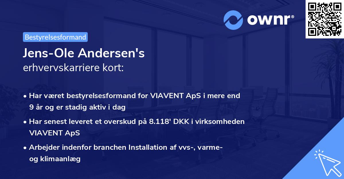 Jens-Ole Andersen's erhvervskarriere kort