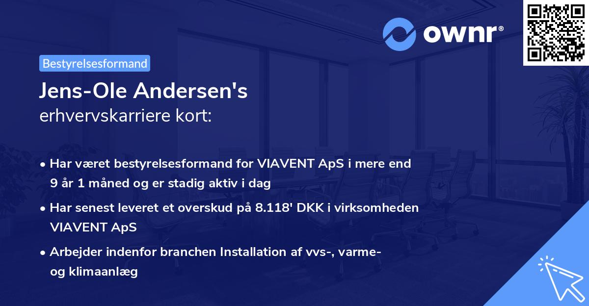 Jens-Ole Andersen's erhvervskarriere kort