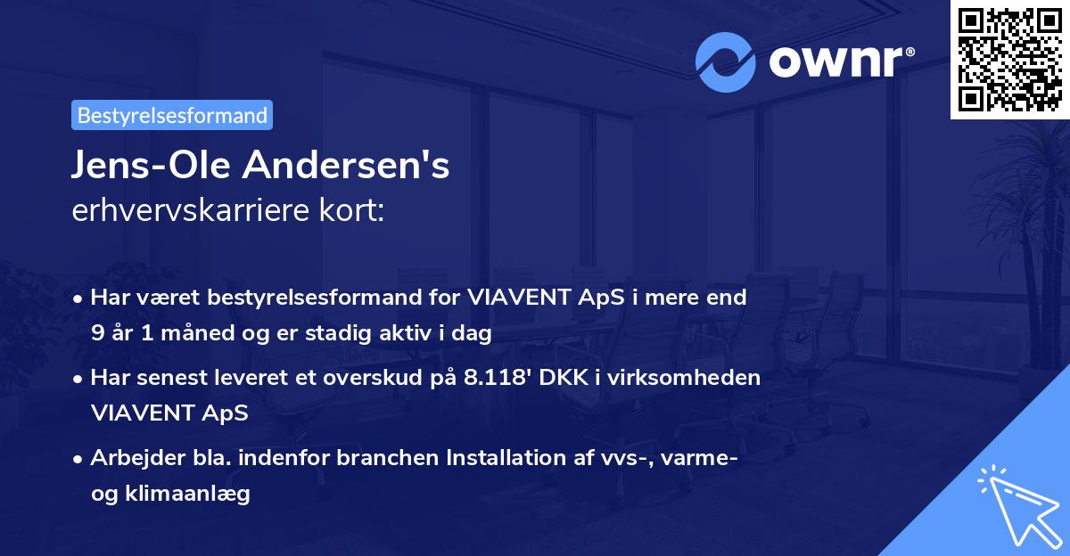 Jens-Ole Andersen's erhvervskarriere kort