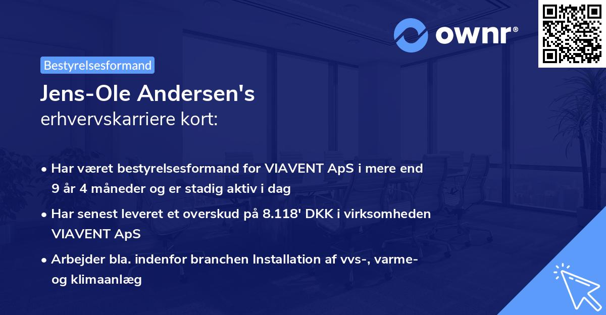 Jens-Ole Andersen's erhvervskarriere kort
