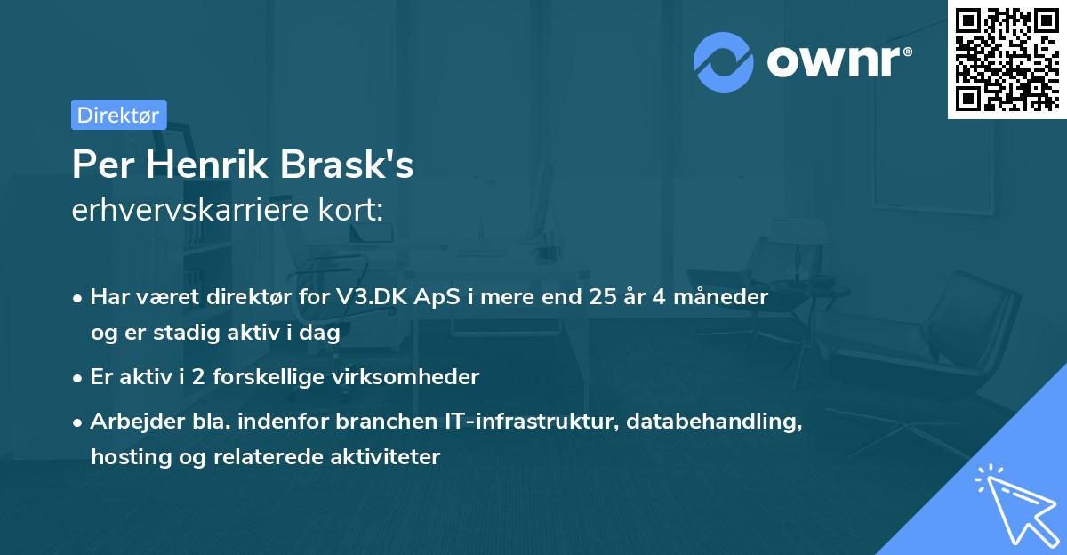 Per Henrik Brask's erhvervskarriere kort