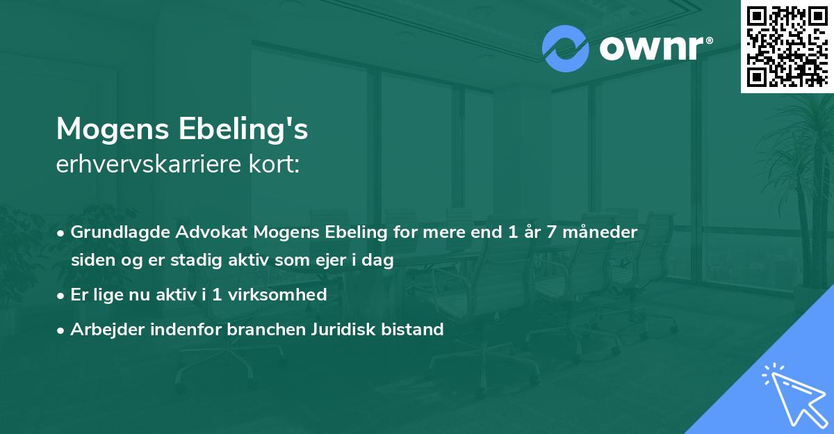 Mogens Ebeling's erhvervskarriere kort