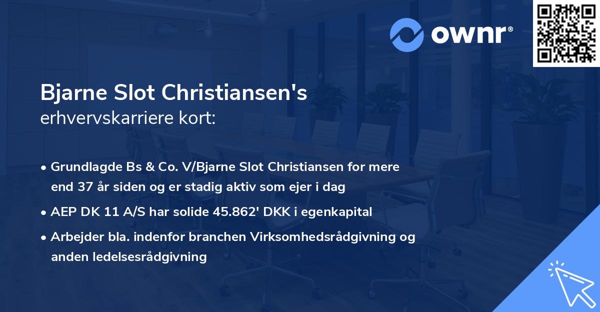 Bjarne Slot Christiansen's erhvervskarriere kort