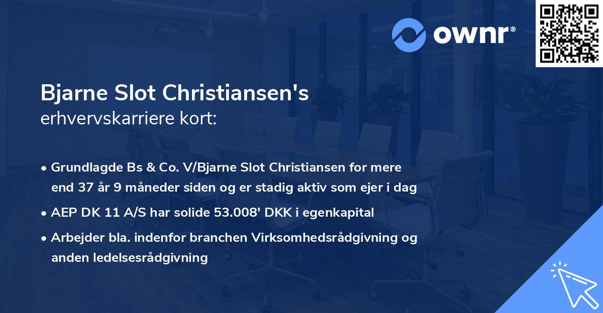 Bjarne Slot Christiansen's erhvervskarriere kort