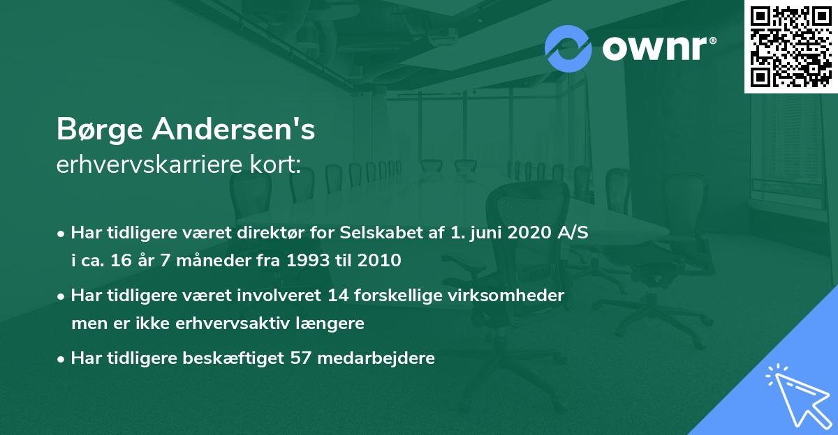 Børge Andersen's erhvervskarriere kort