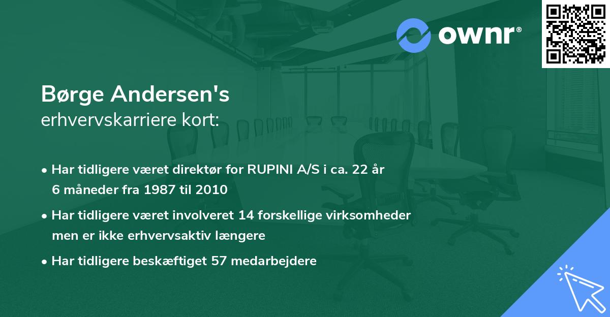 Børge Andersen's erhvervskarriere kort