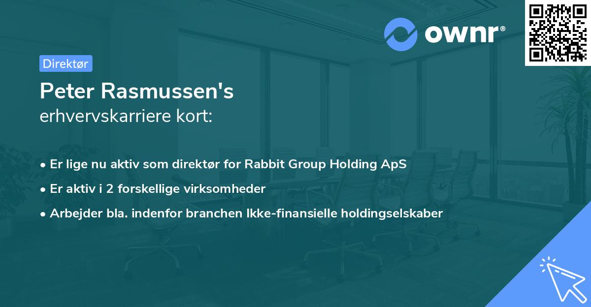 Peter Rasmussen's erhvervskarriere kort