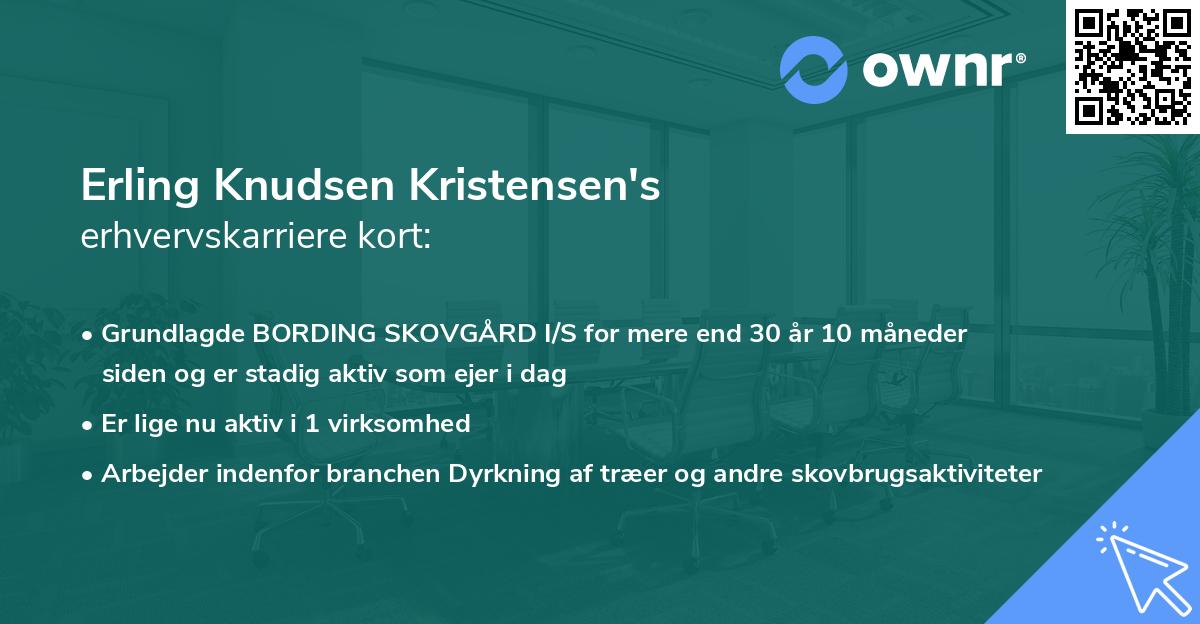 Erling Knudsen Kristensen's erhvervskarriere kort