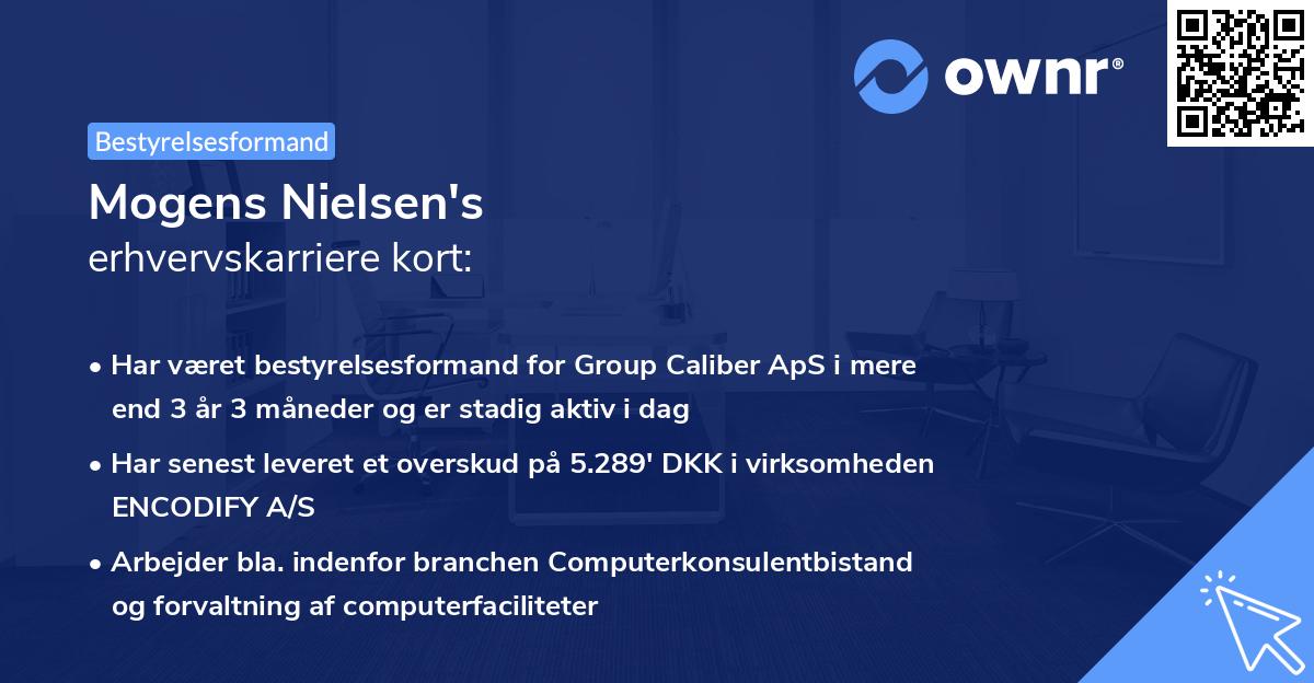 Mogens Nielsen's erhvervskarriere kort