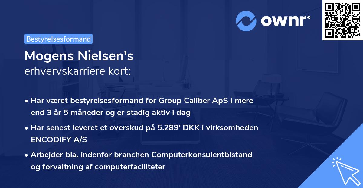 Mogens Nielsen's erhvervskarriere kort