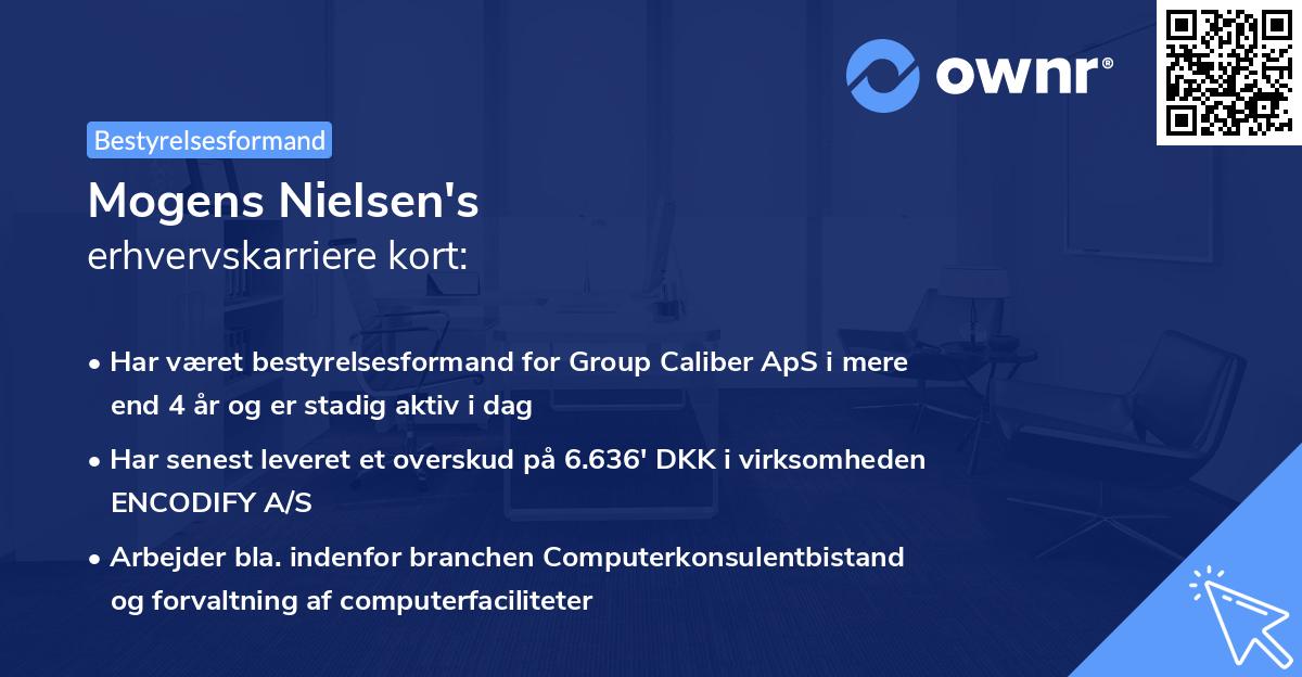 Mogens Nielsen's erhvervskarriere kort