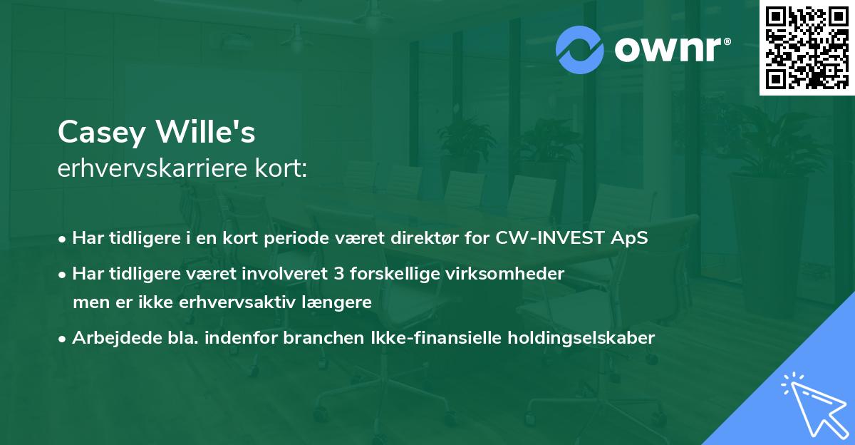 Casey Wille's erhvervskarriere kort