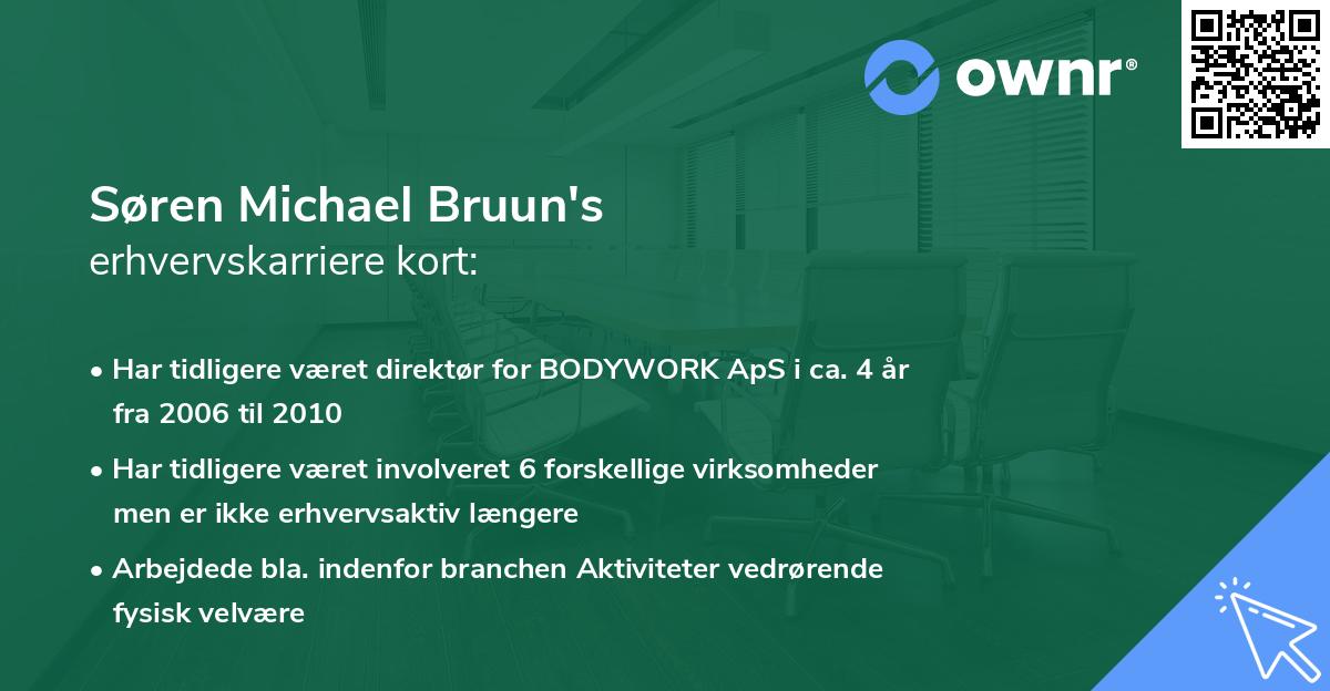Søren Michael Bruun's erhvervskarriere kort