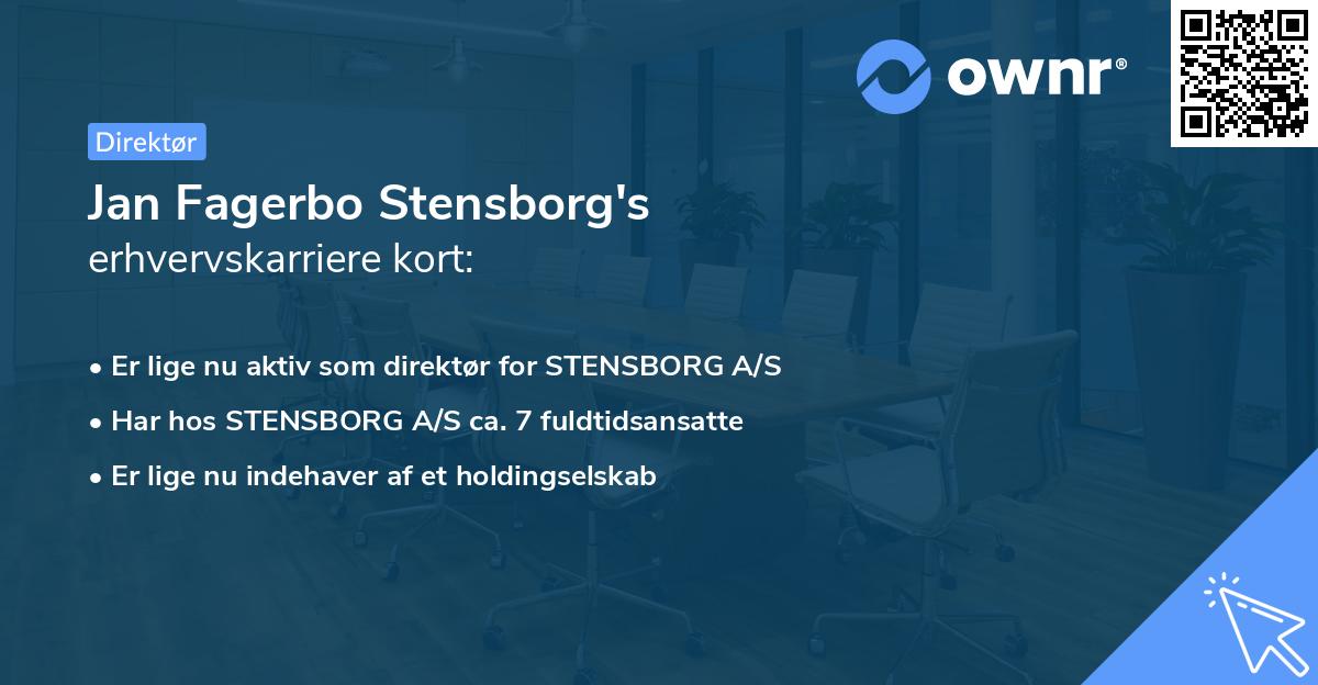 Jan Fagerbo Stensborg's erhvervskarriere kort