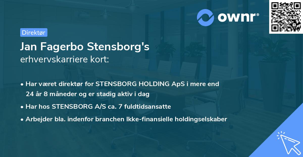 Jan Fagerbo Stensborg's erhvervskarriere kort