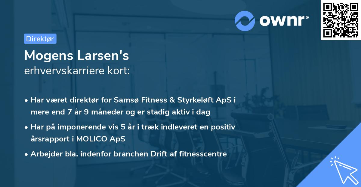 Mogens Larsen's erhvervskarriere kort