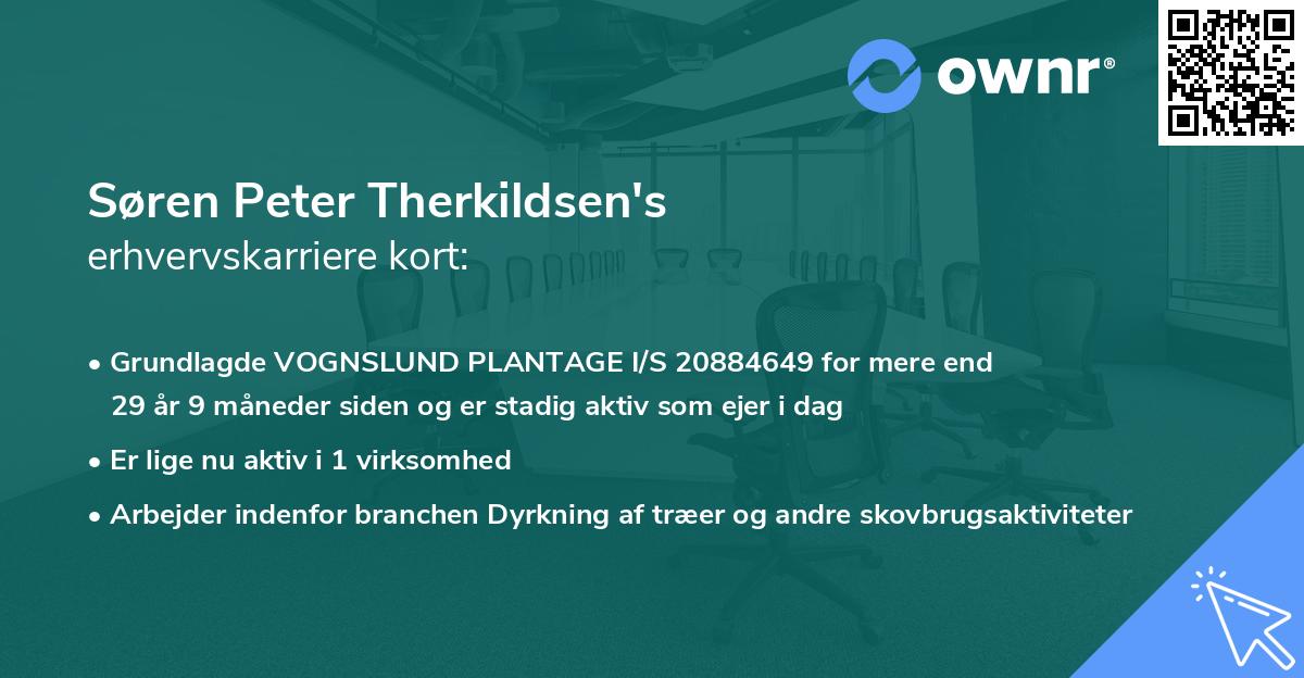 Søren Peter Therkildsen's erhvervskarriere kort