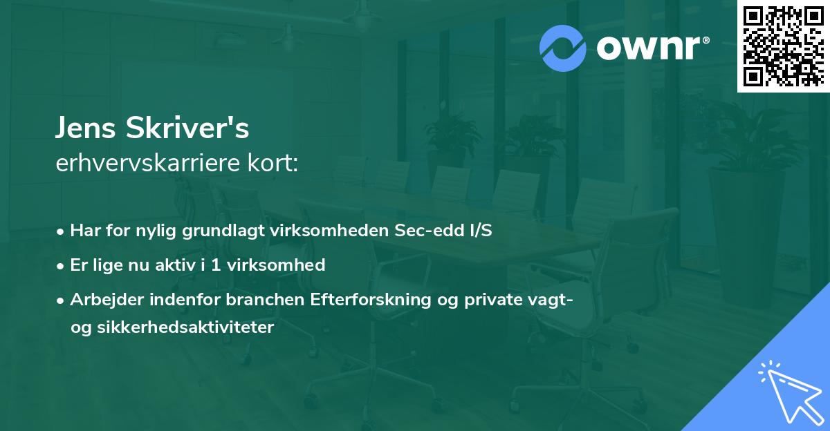 Jens Skriver's erhvervskarriere kort