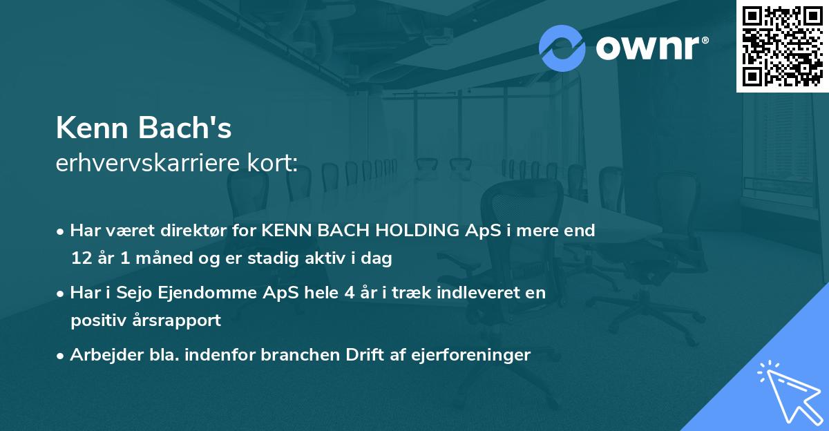 Kenn Bach's erhvervskarriere kort