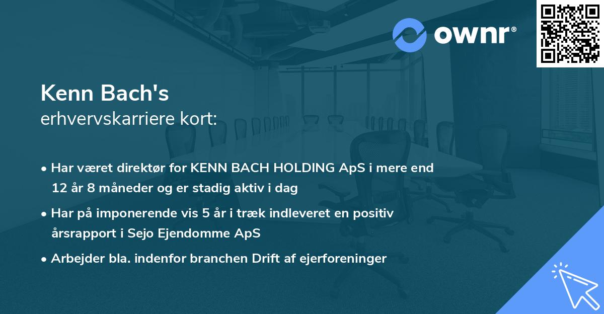 Kenn Bach's erhvervskarriere kort