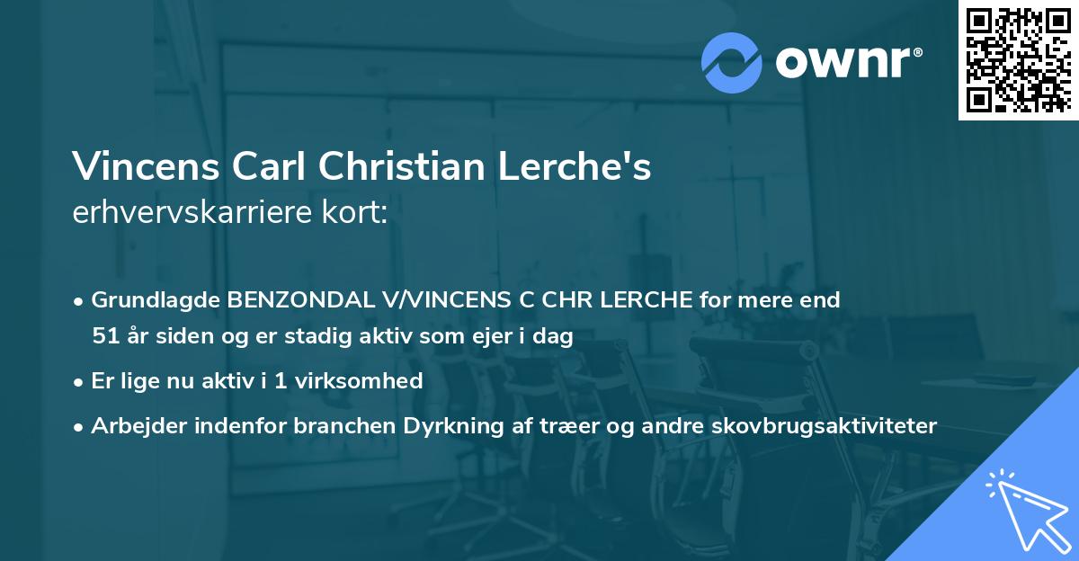Vincens Carl Christian Lerche's erhvervskarriere kort