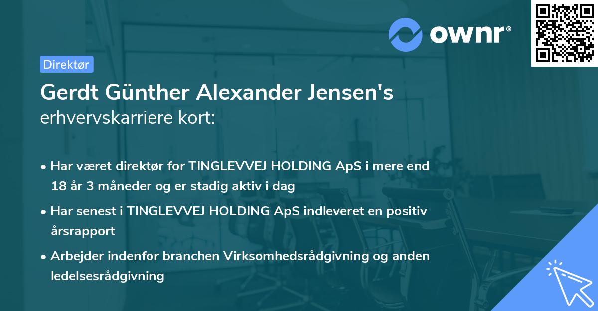 Gerdt Günther Alexander Jensen's erhvervskarriere kort