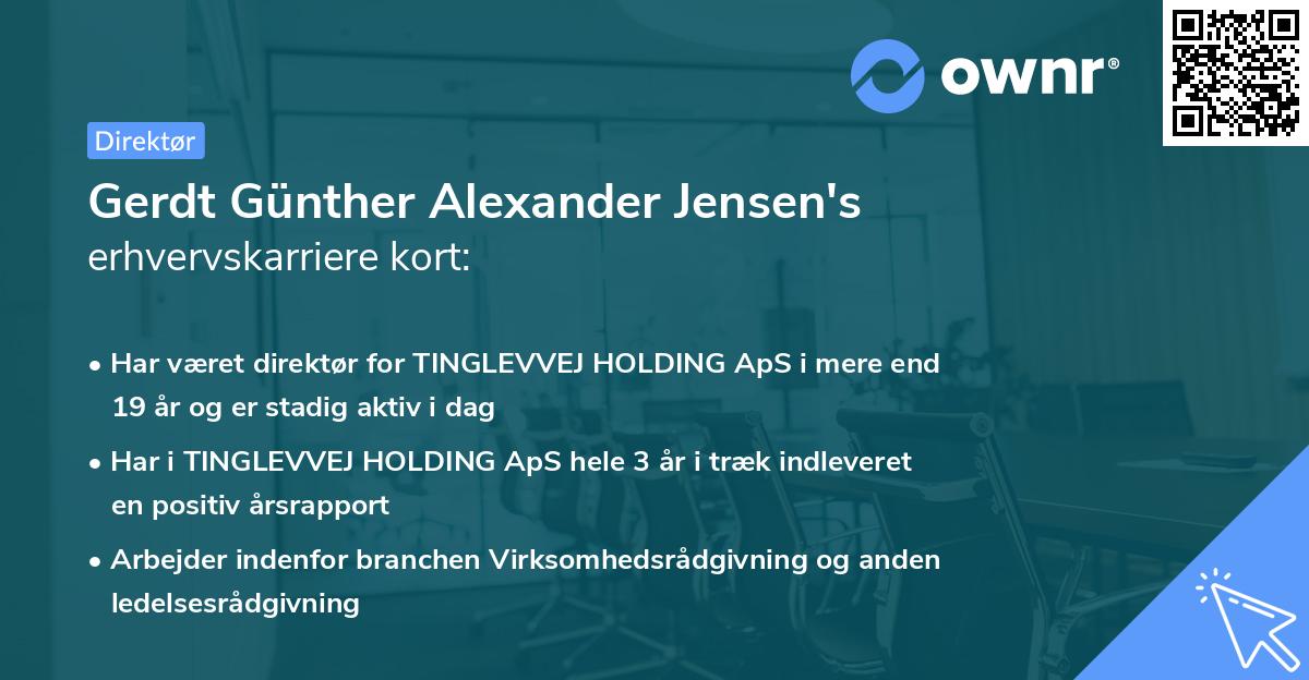 Gerdt Günther Alexander Jensen's erhvervskarriere kort