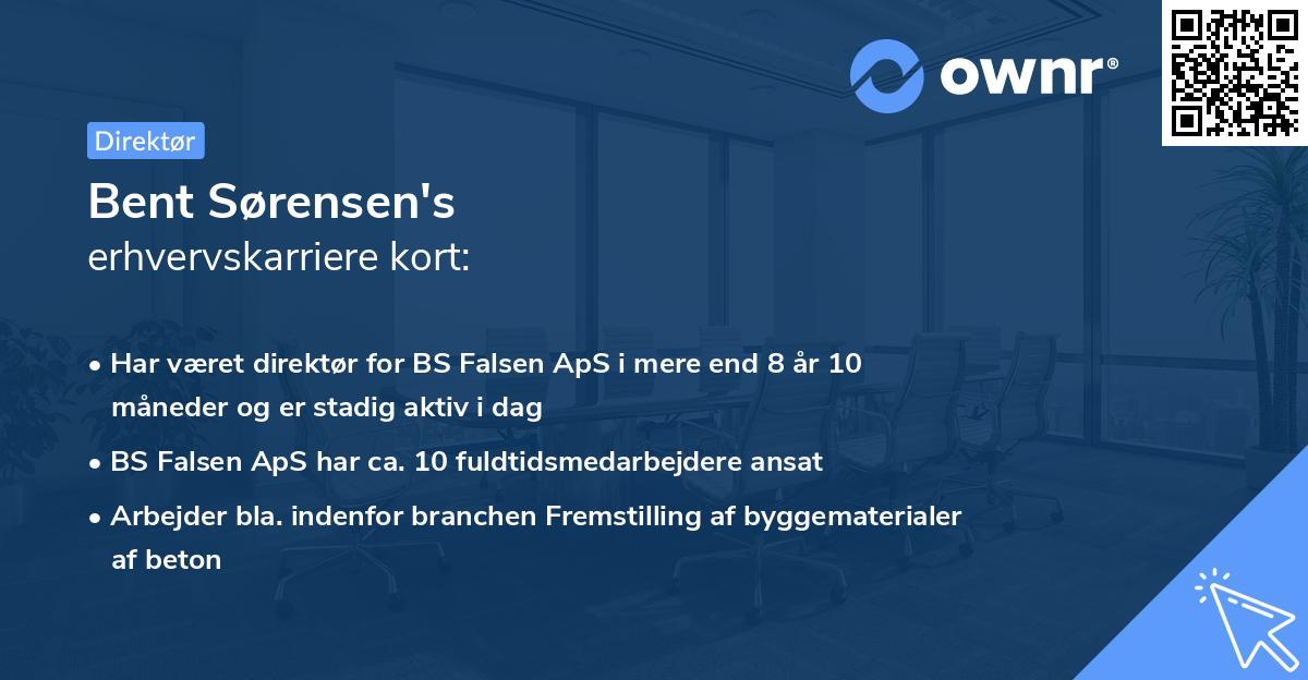 Bent Sørensen's erhvervskarriere kort