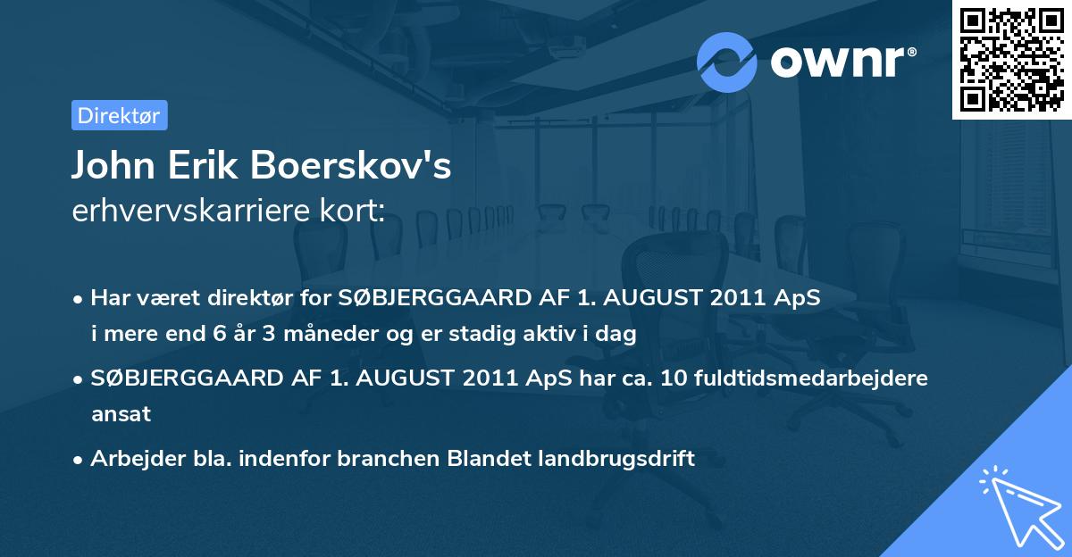 John Erik Boerskov's erhvervskarriere kort