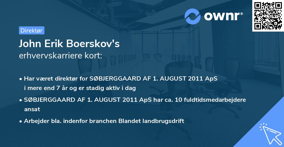 John Erik Boerskov's erhvervskarriere kort