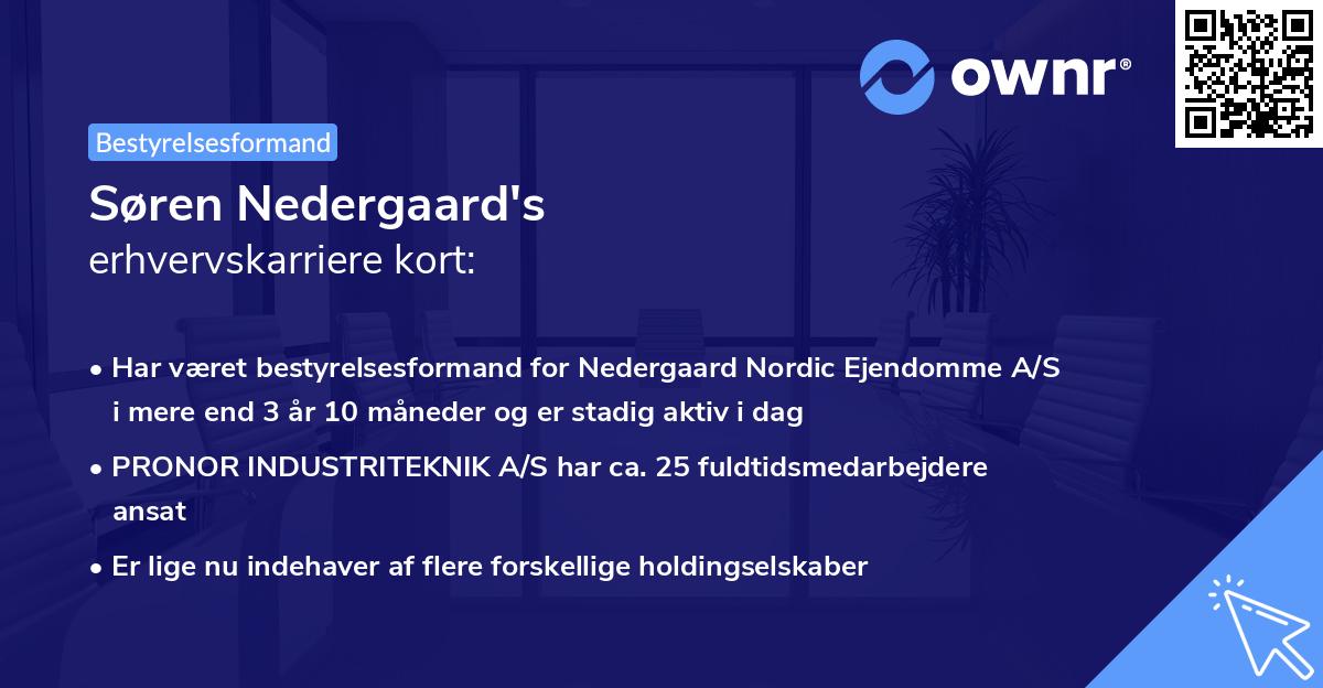 Søren Nedergaard's erhvervskarriere kort