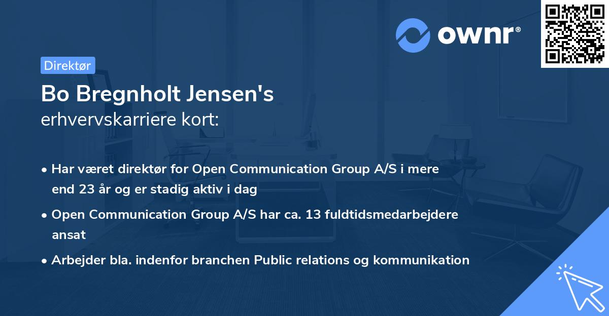 Bo Bregnholt Jensen's erhvervskarriere kort