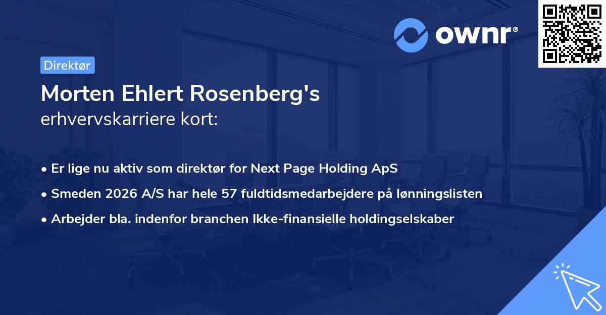 Morten Ehlert Rosenberg's erhvervskarriere kort