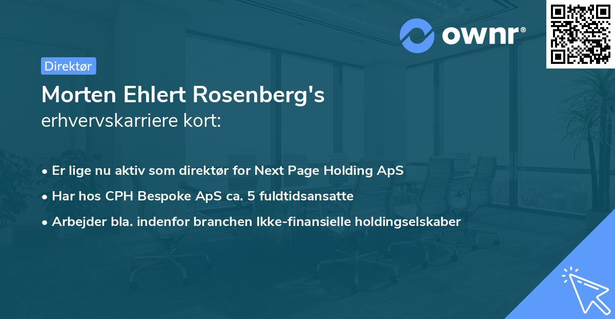 Morten Ehlert Rosenberg's erhvervskarriere kort