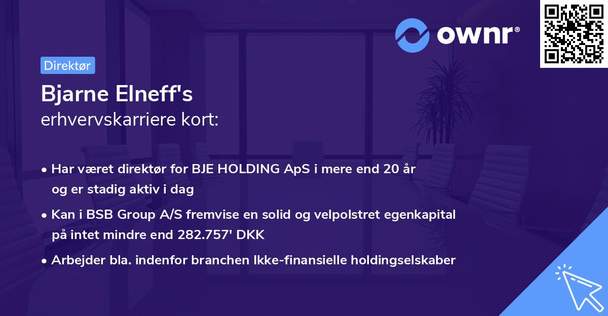 Bjarne Elneff's erhvervskarriere kort