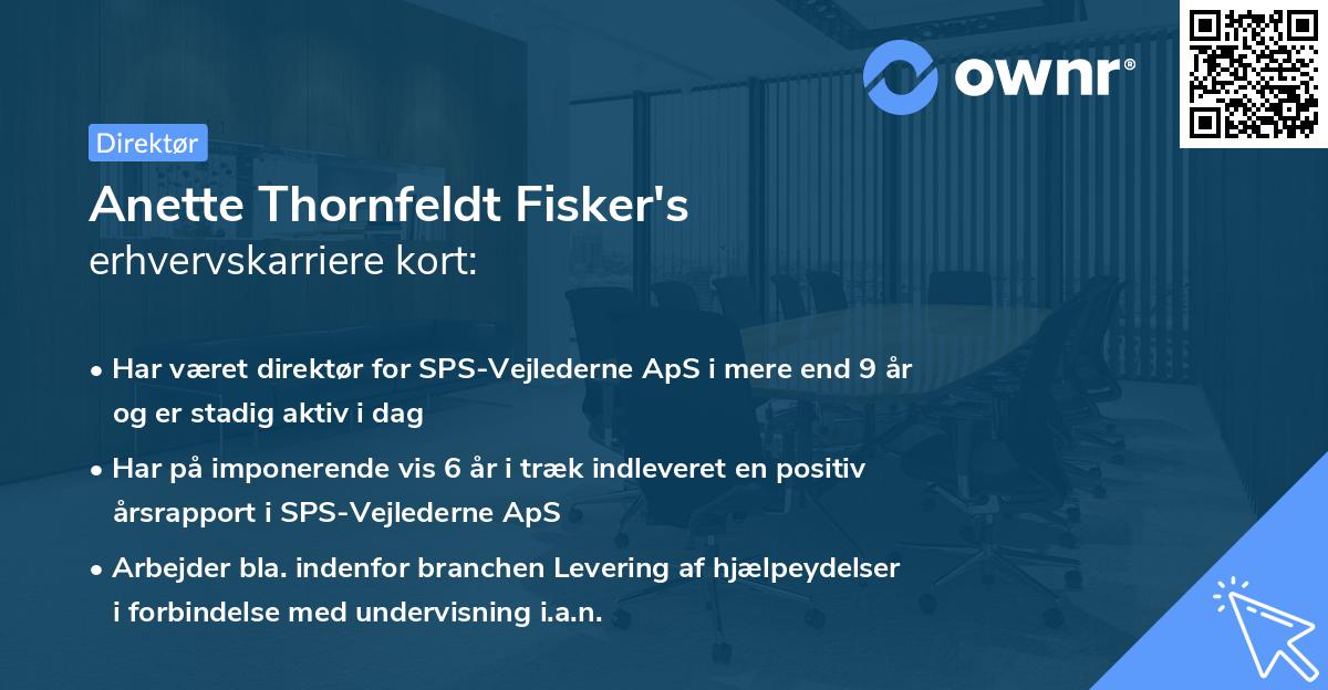 Anette Thornfeldt Fisker's erhvervskarriere kort