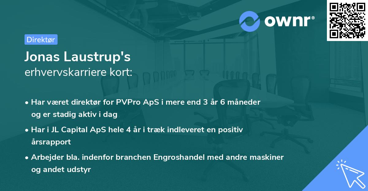 Jonas Laustrup's erhvervskarriere kort