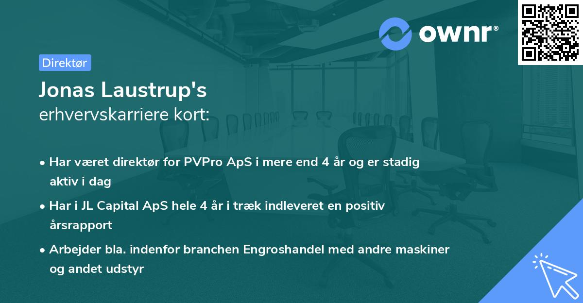 Jonas Laustrup's erhvervskarriere kort