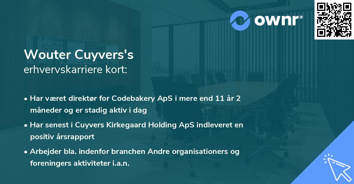 Wouter Cuyvers's erhvervskarriere kort