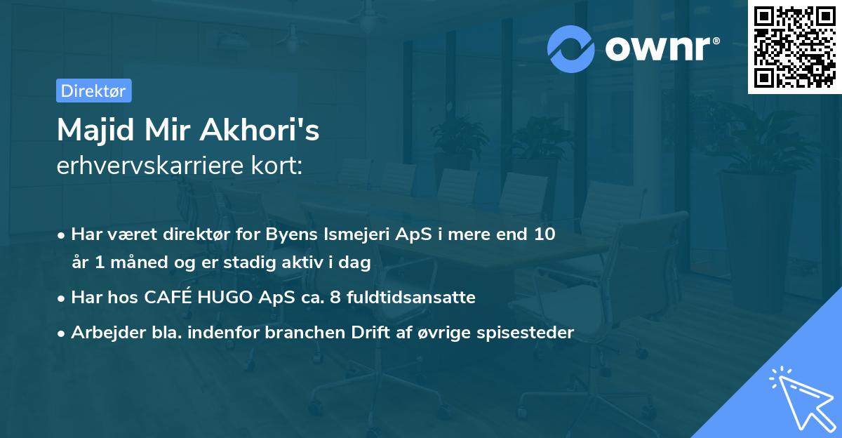 Majid Mir Akhori's erhvervskarriere kort