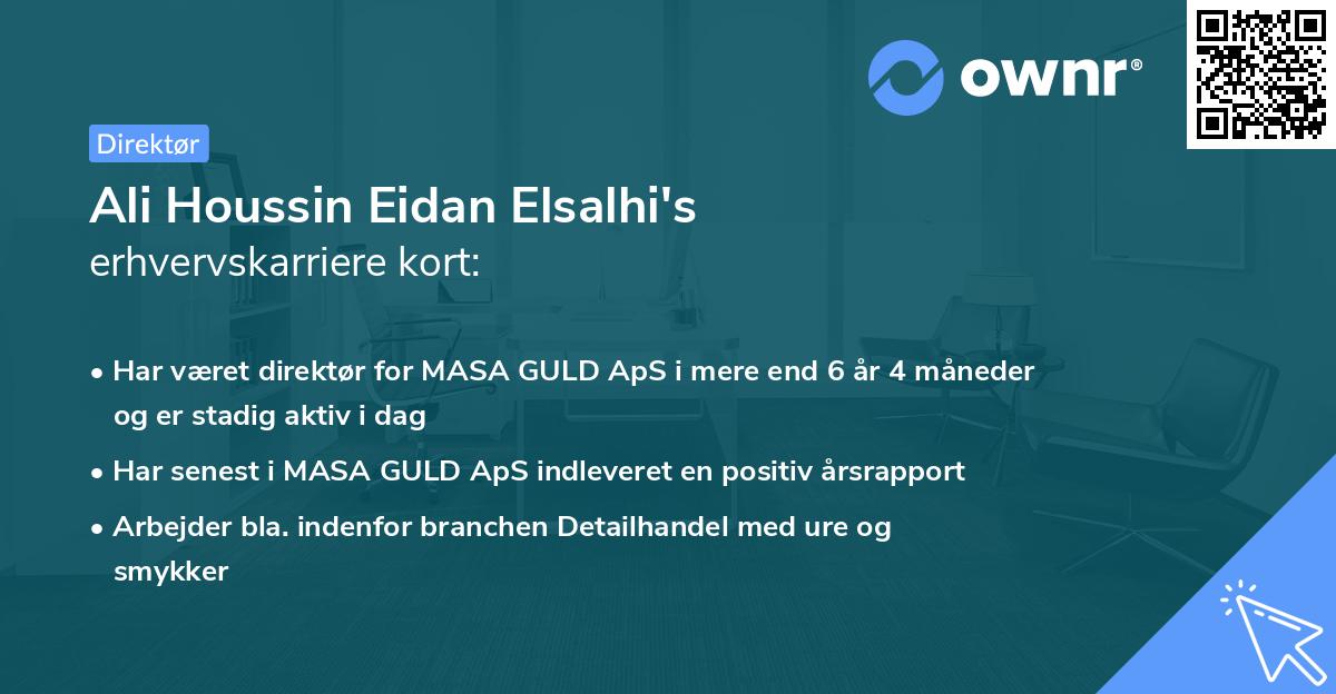 Ali Houssin Eidan Elsalhi's erhvervskarriere kort