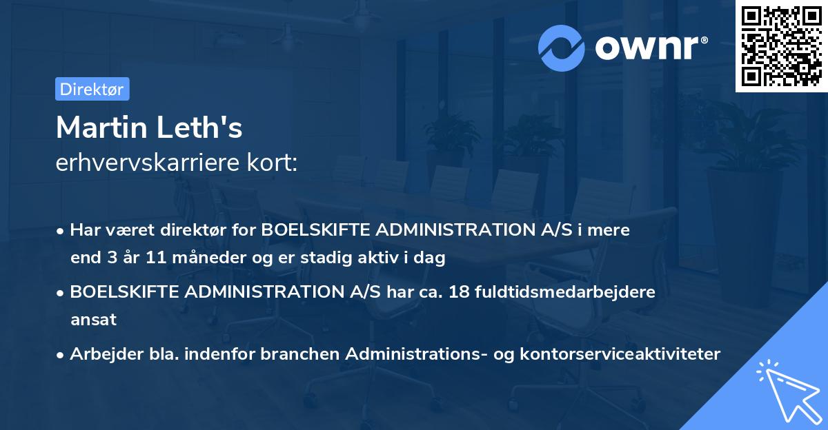 Martin Leth's erhvervskarriere kort