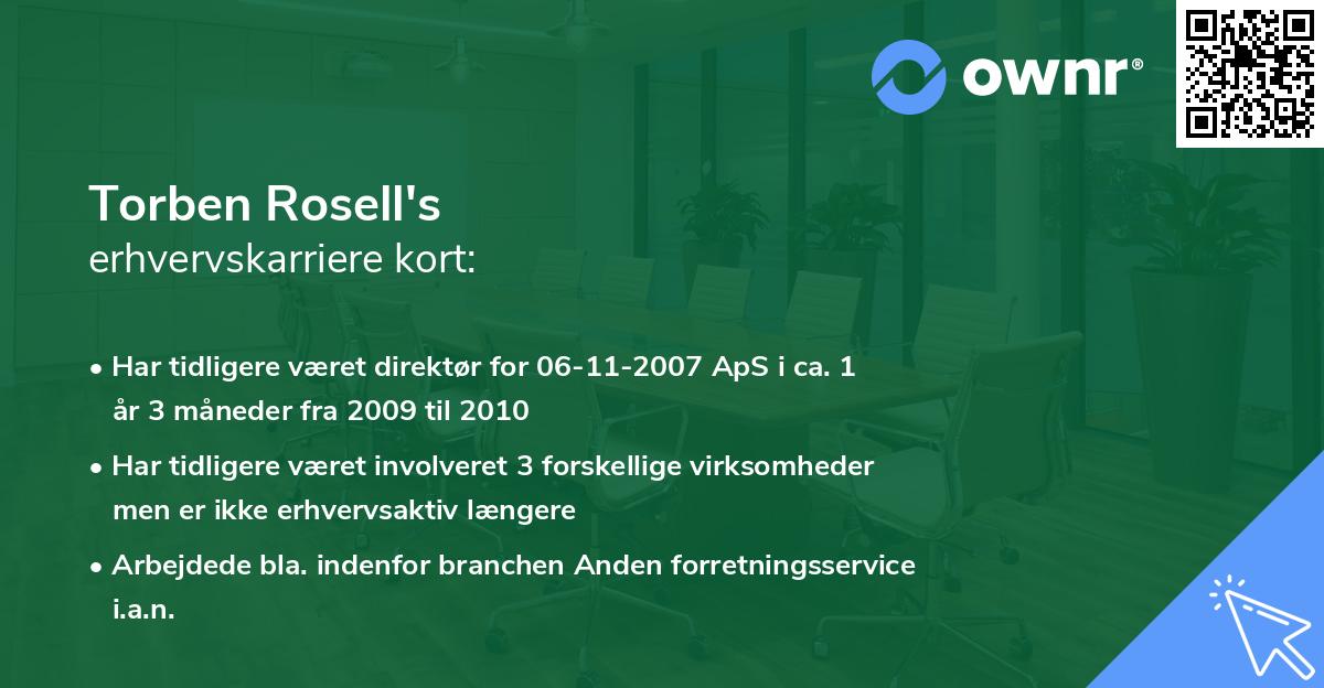 Torben Rosell's erhvervskarriere kort