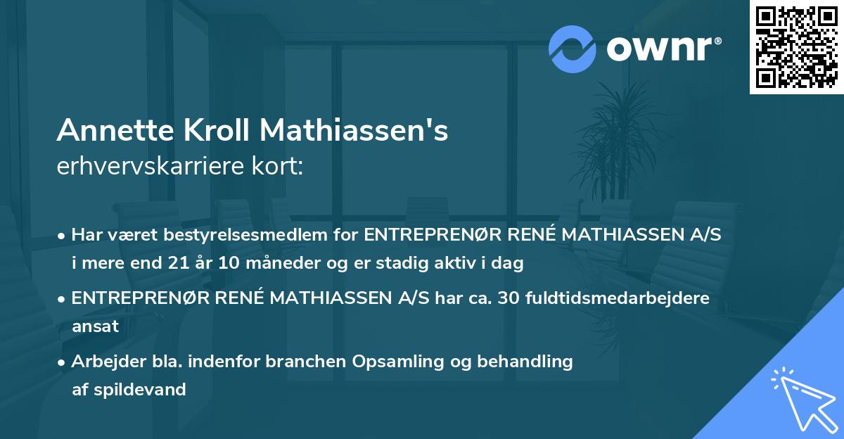 Annette Kroll Mathiassen's erhvervskarriere kort