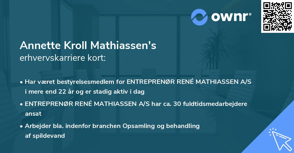 Annette Kroll Mathiassen's erhvervskarriere kort