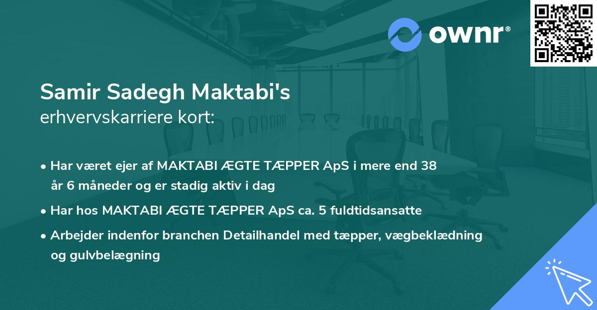 Samir Sadegh Maktabi's erhvervskarriere kort